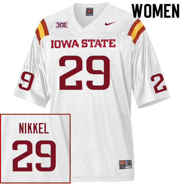 Women #29 Ben Nikkel Iowa State Cyclones College Football Jerseys Sale-White
